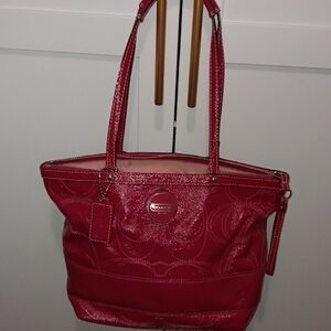 Coach Fuchsia Signature Tote Bag